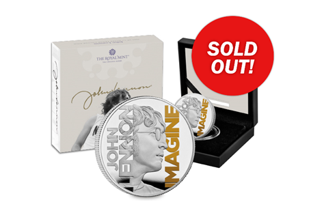 The UK 2025 John Lennon Silver 1oz coin from The Royal Mint with the addition of vivid colour detail. EL: 5,000