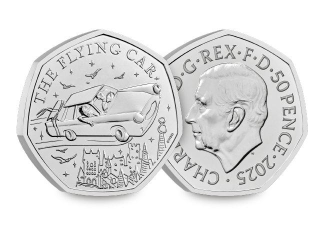 2025 UK Harry Potter: The Flying Car CERTIFIED BU 50p