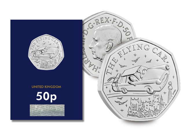 2025 UK Harry Potter: The Flying Car CERTIFIED BU 50p