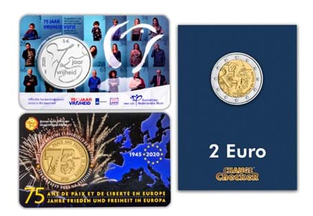 This VE-Day European Allied Nation Coin Set includes three 2020 VE-Day anniversary themed coins from the allied nations - The Netherlands, Belgium and France. 