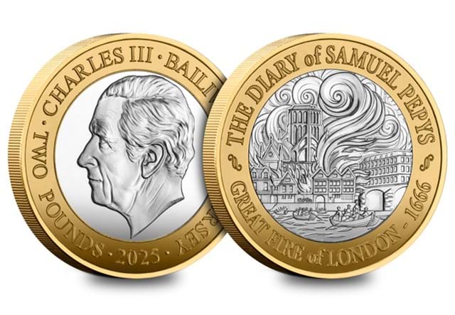 2025 Samuel Pepys Silver £2 Great Fire Of London ALL OBV REV