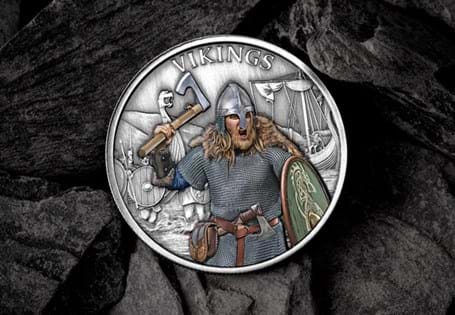 Own the Official Viking Warrior Silver-Plated Coin, expertly plated in pure silver and enhanced with vivid colour, intricate relief and a rich antique patina. 