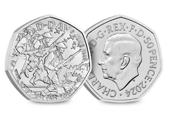 2024 D Day 80Th BU 50P Coin Obverse Reverse