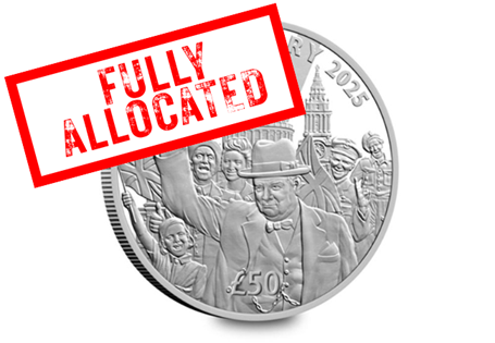 This coin has been issued to mark the 80th anniversary of VE Day. It has been struck from 10oz of Pure Silver to a Proof Finish. The design features Churchill in front of St Paul's. Edition Limit 80