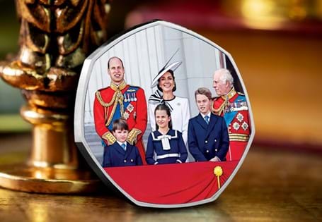 This specially commissioned Royal Family Commemorative has been issued to celebrate King Charles III Official Birthday. Featuring the family on the Balcony of Buckingham Palace. 