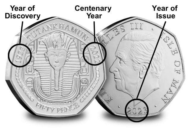 The Tutankhamun 50P With Three Dates