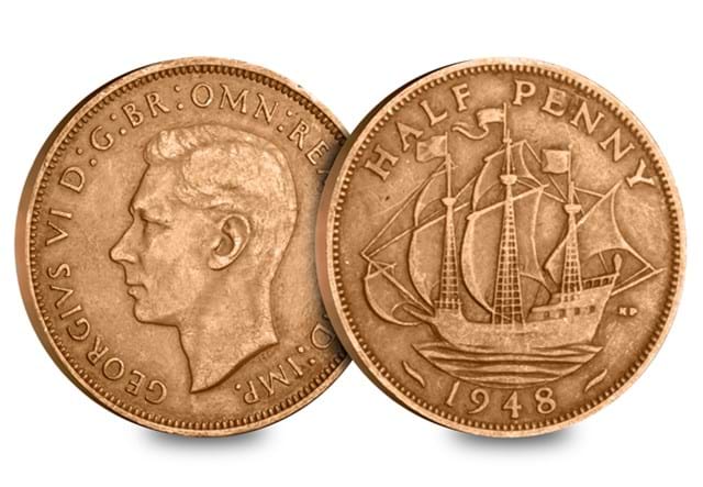 1948 Half Penny Obv Rev
