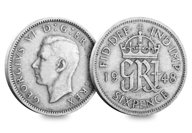 1948 Sixpence Obv Rev