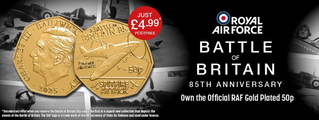 The Official RAF Battle of Britain Gold Plated 50p 