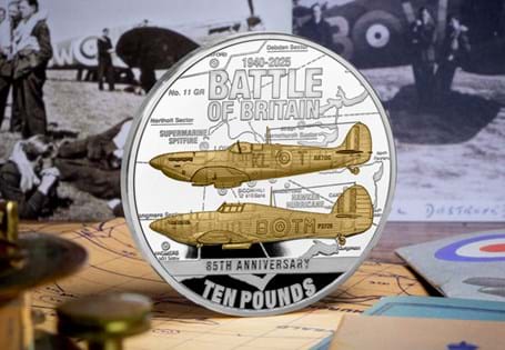 Commemorate 85 years since the Battle of Britain with this 5oz Silver Proof coin. Limited to just 295, with gold highlights and stunning design – a lasting tribute to true British courage.