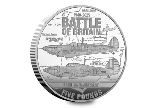 Battle Of Britain Silver £5 (Guernsey) Rev