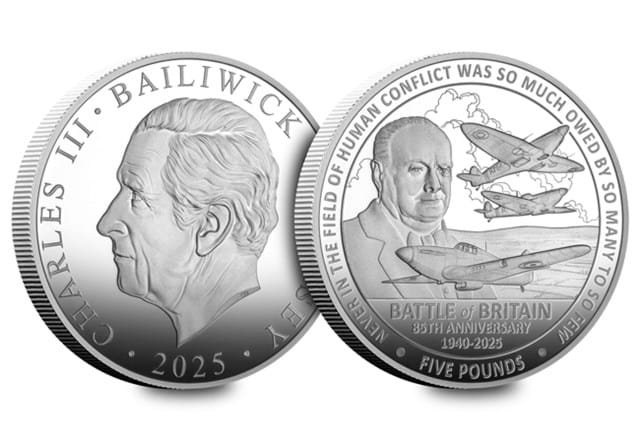Battle Of Britain Silver £5 (Jersey) Obv Rev