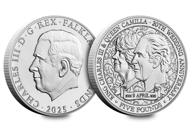 Charles And Camilla BU £5 (Falklands) Obv Rev
