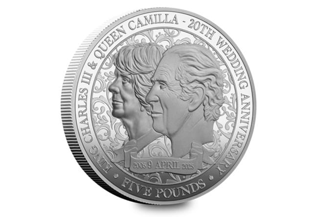 Charles And Camilla Silver £5 (Falklands) Rev