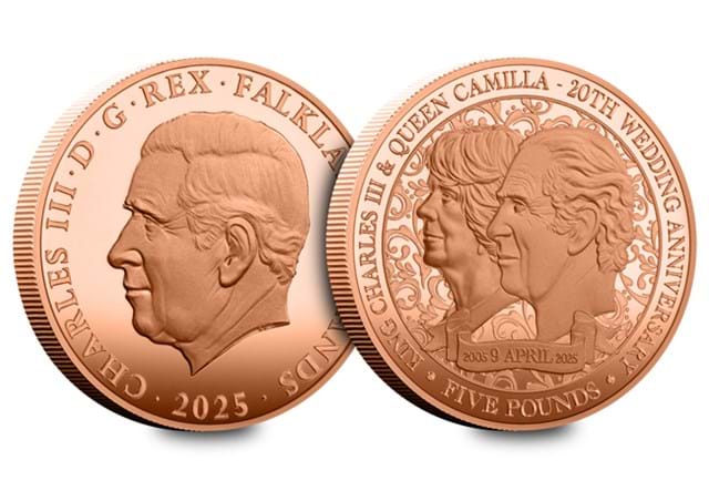 Charles And Camilla Gold £5 (Falklands) Obv Rev