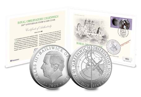 Only 495 Royal Observatory Proof £5 Coin Covers have been authorised for release. Each Cover comprises the latest Royal Mail Commemorative 1st Class Stamp and an official postmark. 