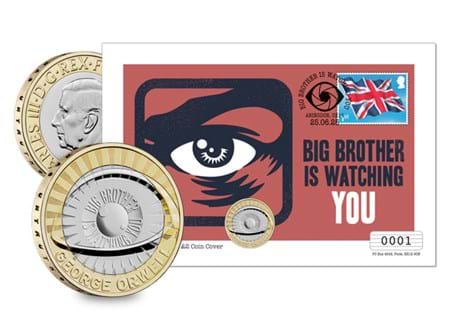 A UK cover featuring the BU £2 issued by The Royal Mint in honour of the literary icon George Orwell.