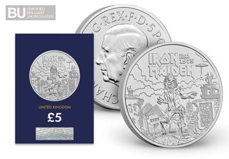 The Royal Mint have released another £5 coin in the Music Legends series, this time celebrating the iconic British rock band, Iron Maiden. The coin is struck to a Brilliant Uncirculated quality.