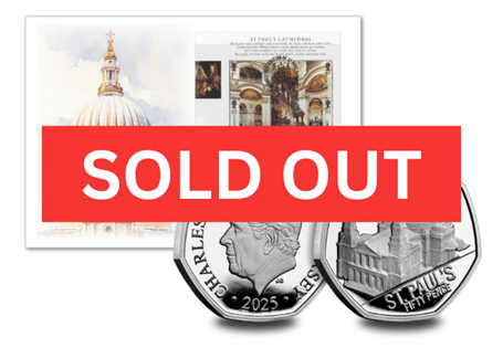 Introducing the St Paul's Cathedral Silver Proof 50p Coin Cover - the MOST LIMITED way to own the St Paul's Silver 50p. Only 100 Presentation Covers have been postmarked by Royal Mail. 