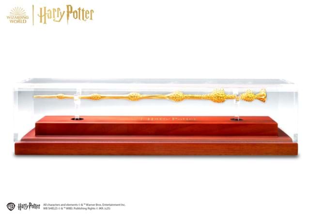 2025 Harry Potter 3D Golden Elder Wand In Stand 01