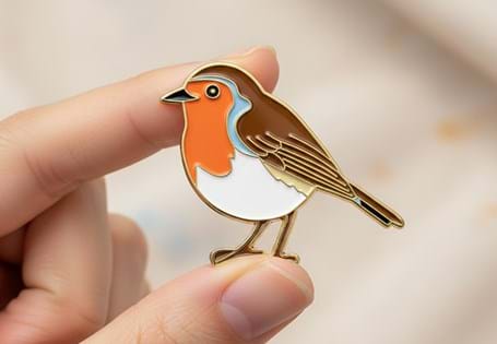 This FREE Robin Pin Badge gains you priority access to the British Birds pin badge collection