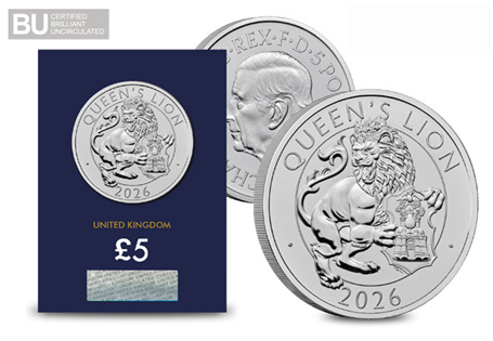 The Royal Mint have released an official UK coin to celebrate The Queen's Lion. It is struck to a Brilliant Uncirculated quality and is carefully encapsulated in official Change Checker packaging.