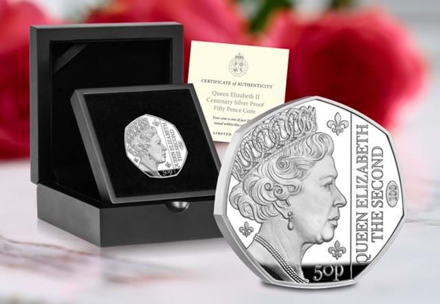 2026 QEII 100 Silver Single 50P Lifestyle 03