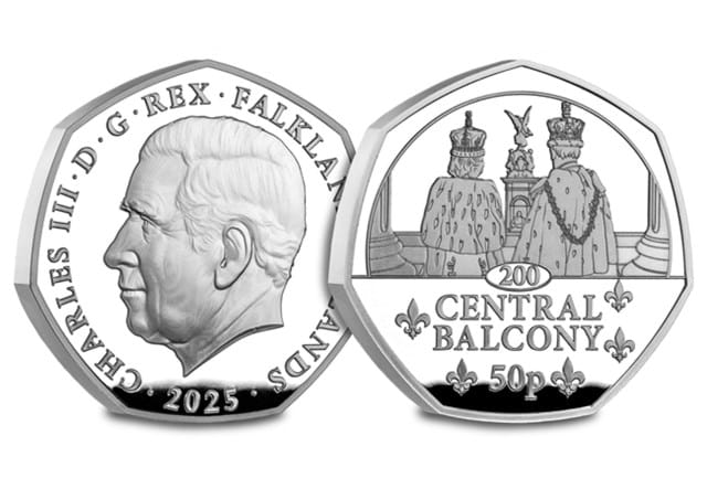 Buckingham Palace Silver 50P Set Central Balcony Obv Rev