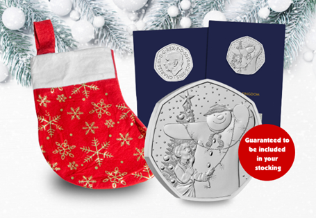 A stocking for Christmas time, filled with 5 mystery 50ps, all struck to a Brilliant Uncirculated quality. The 2025 UK The Snowman 50p is guaranteed in this stocking.