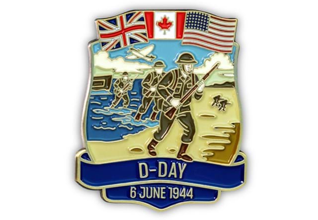 D Day Pin Badge Front