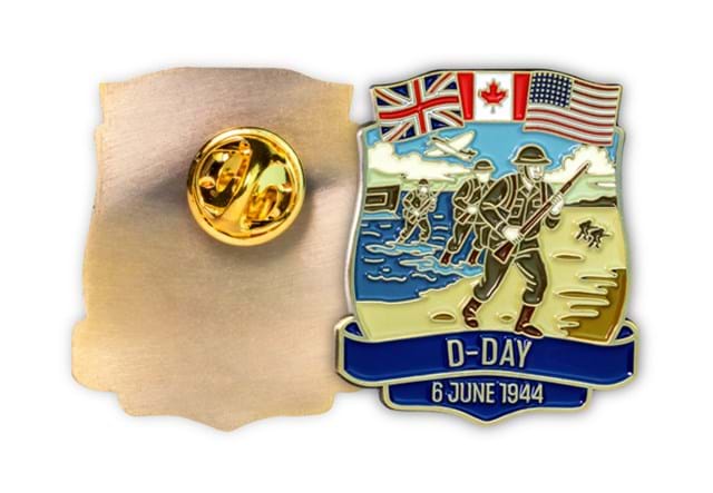 D Day Pin Badge Front And Back