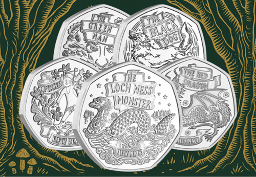 2025 Myths And Legends Of Folklore BU 50P Coins