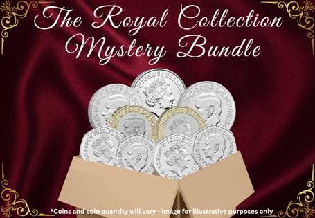 This £50 Mystery Bundle contains randomly selected Brilliant Uncirculated coins. The coins are each a royalty-themed coin.