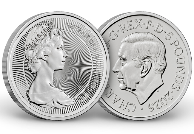 UK 2026 'Portraits of a Queen' Arnold Machin £5 Coin