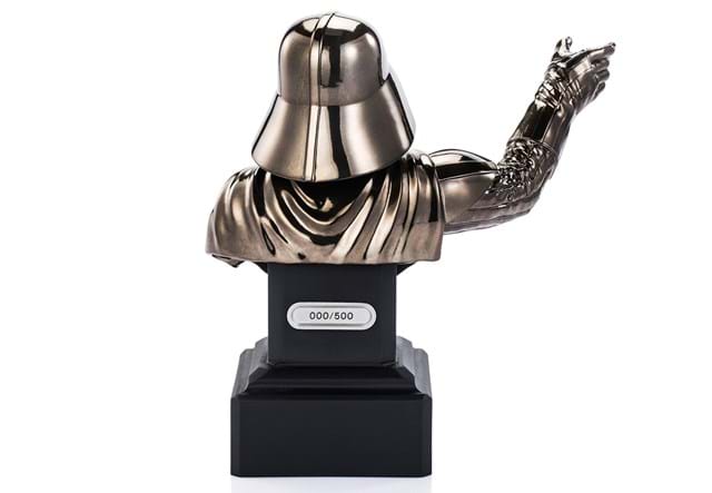 Back Limited Edition Black Darth Vader Bust On White Background