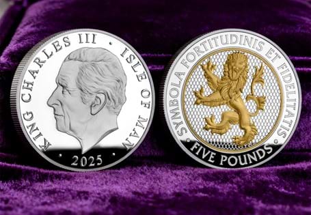 This 2025 Silver Proof Coin features the iconic Lion of England, struck from Sterling Silver with selective gold plate, to a pristine Proof finish. EL: 2025