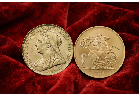 A specially curated pair combining the UK 2026 SOTD Queen Victoria Sovereign and UK 1901 Sovereign - for the 125th anniversary of her passing in 2026.