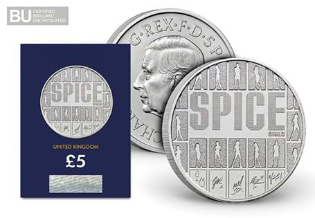 The Royal Mint have released a £5 coin to celebrate the legacy of the Spice Girls. Struck to a Brilliant Uncirculated quality and protectively encapsulated in official Change Checker packaging.