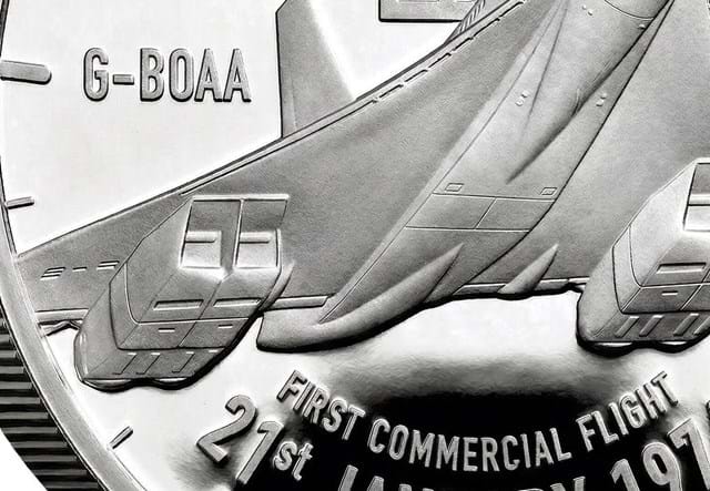 Concorde Silver £5 Close Up Detail 3