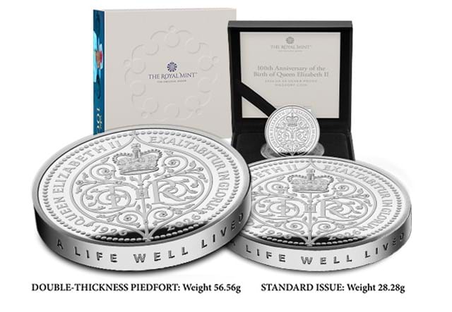 QEII 100 £5 Coin Silver Piedfort Box And Coin Comparison Image JG 1