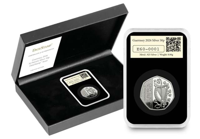 UK 2026 Silver 50P Datestamp St Patrick Patron Saints Everslab Product Page Images AT V2 3