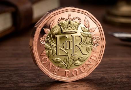 Gold £1 issued to mark the centenary of Queen Elizabeth II. Struck from 22 Carat Gold to a proof finish, it features QEII's Cypher wrapped in rose elements. In display box with certificate. EL:100