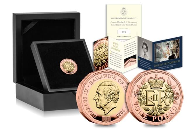 2025 QEII 100 Gold £1 Box