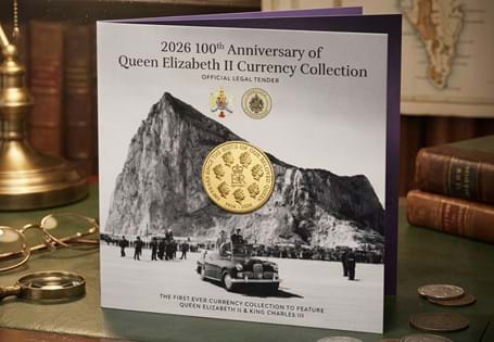 Issued by the Gibraltar National Mint, this currency pack features the seven unseen portraits of Queen Elizabeth II, from Raphael Maklouf's personal archive. 