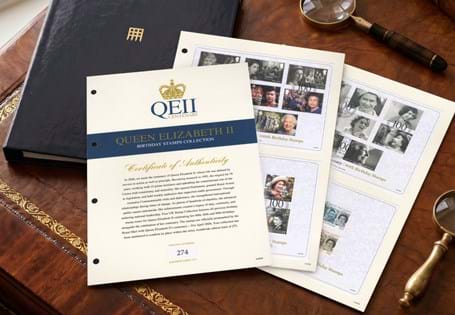 Complete collection of Queen Elizabeth II Birthday Stamp Collection.