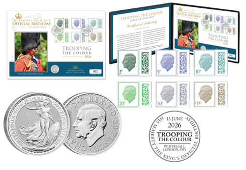 Trooping The Colour UK 2026 Stamp And Coin Cover