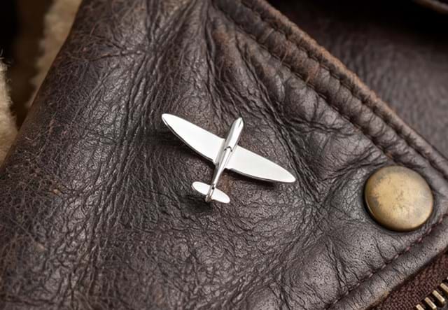 Silver Spitfire Lapel Badge Lifestyle 1