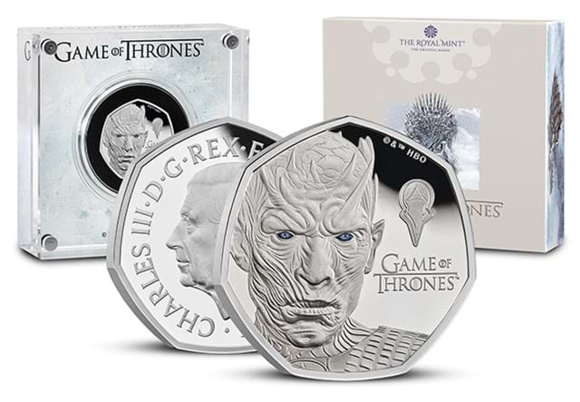 Game Of Thrones 50P Silver Coin And Packaging ICE
