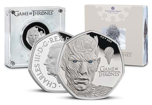Game Of Thrones 50P Silver Coin And Packaging ICE